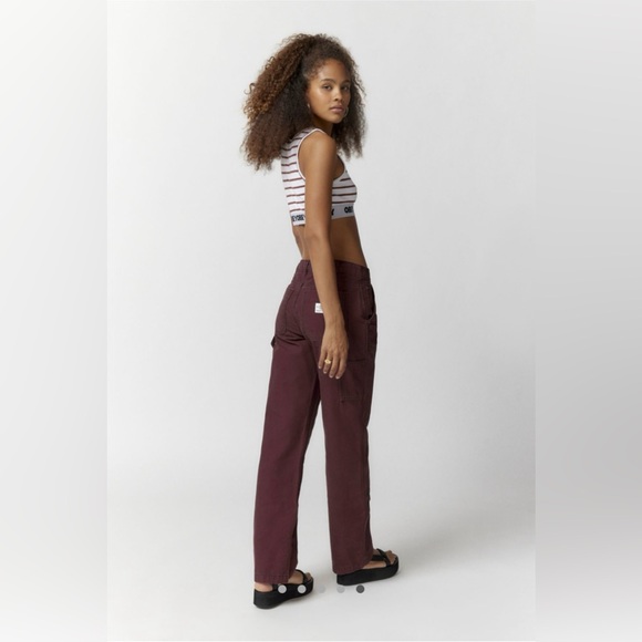 NWT Urban Outfitters BDG Maroon Chocolate Canvas Carpenter Pant Sz 29 - Picture 4 of 7